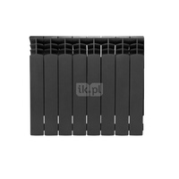 Grzejnik żeberkowy KFA Armatura G500/8 aluminium, podłączenie boczne 572 x 644 mm, kolor grafit (RAL 9007), moc 1128 W