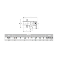 Zawór wodny VALVEX Vega GZ 1/2'' x GZ 3/8''