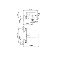 Bateria wannowa KFA Armatura AGAT z mieszaczem Chrom