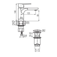 DALI Bateria umywalkowa stojąca z automatycznym korkiem spustowym