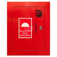 Dwa zawory hydrantowe typ ZH-52 wraz z obudową. Obudowa 520 wnękowa. Znak B, zamek OTS, kolor RAL 3000