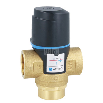 Zawór regulacyjny termostatyczny do wody ciepłej AFRISO ATM 331 mosiądz GW 3/4'', DN 20, zakres temp. 20-43'C, Kvs 1.6 m3/h, maksymalna temperatura 90'C, maksymane ciśnienie 10 bar