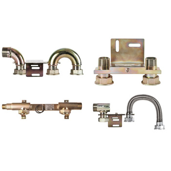 Monozłącze pod gazomierz G4/G6 130mm, śrubunek 5/4” x śrubunek 5/4” - z łukami z dwóch stron  