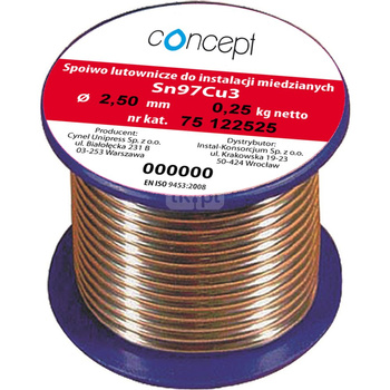 Drut lutowniczy (Sn97Cu3) Concept By CYNEL fi 3 mm, 100 g