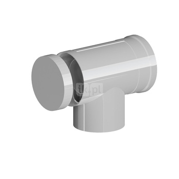 Kolano koncentryczne PP-AL 87 st. DN60/100mm z rewizją z uszczelkami [EPDM]