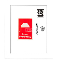 Zawór hydrantowy pożarowy typ ZH-52 wraz z obudową. Obudowa 400 wnękowa. Znak B, zamek OTS, kolor RAL 9003