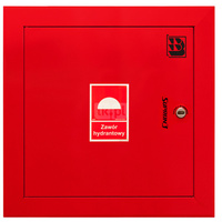 Dwa zawory hydrantowe typ ZH-52 wraz z obudową. Obudowa 550 wnękowa. Znak B, zamek OTS, kolor RAL 3000