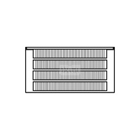 Konwektor Kermi Kon m. Str. Typ44 BH280x255x3800mm QN8235, weiß, 6bar, m. Abd., AB Uni.