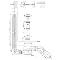 Syfon wanna/brodzik click-clack mosiądz "Złoty"