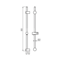 COMODO Drążek natrysku przesuwnego chrom.