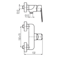 QUASAR Bateria natryskowa ścienna