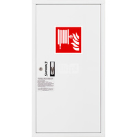 Hydrant DN 33 zawieszany boczny, wąż 30 m, ocynk fasada, zamek patent, RAL 9003 prawy