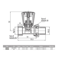 Zawór grzejnikowy VALVEX Activ Plus prosty, połączenie 1/2'' x 1/2'' (niklowany)