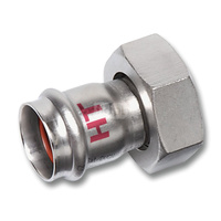 Półśrubunek SANHA NiroSan Press Industry dwuczęściowy, stal nierdzewna, 18 mm x 3/4'' (zw x nz)