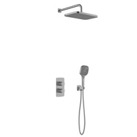 Zestaw natryskowy Malaga, termostatyczny, podtynkowy, PVD gun metal grey