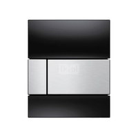 Przycisk spłukujący do stelaża do pisuaru (Mechaniczny) TECE square szkło, kolor czarny / stal nierdzewna szczotkowana "anti-fingerprint"