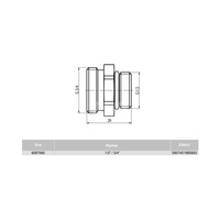 Przyłączka G 1/2x3/4 do zespołów odcinających FUSION 3, niklowana