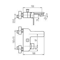 LOFT Bateria wannowa ścienna ( bez akcesoriów )