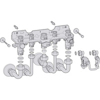 Zestaw nr 1661 pionowa płyta montażowa z zestawem napełniającym i poziomymi podłączeniami instalacji (wymaga zestawu przewodów 7 716 050 174)