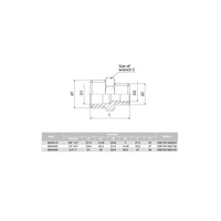 Nypel VALVEX V-Pex redukcja, mosiądz, 1'' x 3/4'' (GZ), 37 mm