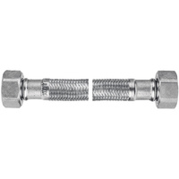 Wąż przyłączeniowy elastyczny FERRO z oplotem (stal), GW x GW, 1/2'' x 1/2'', długość 50 mm, z uszczelką