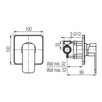 LOFT WHITE bateria podtynkowa natryskowa, white&chrom