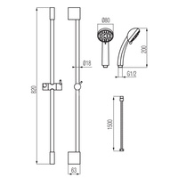 Natrysk przesuwny COOL z mydelniczką 3-funkcyjny