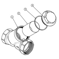 Filtr skośny siatkowy, nakrętno-nakrętny, DN32, G1 1/4