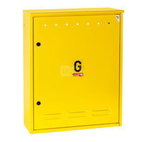 Skrzynka gazowa, 700x850x250, wolnostojąca, metalowa, ze skośnym daszkiem - popielata (na dwa gazomierze w pionie)