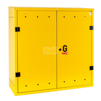 Skrzynka gazowa, 1000x1000x400, naścienna, metalowa, ze skośnym daszkiem - popielata