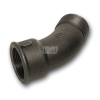 Łuk 45' SANHA 40#, żeliwo (czarny), 1 1/4'' (GW x GZ)