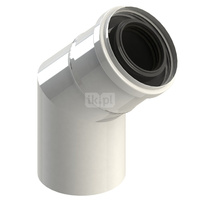 Kolano Concept By JEREMIAS 30' (pp) ZZ x ZW 80 x 125 mm powietrzno-spalinowe, kolor biały