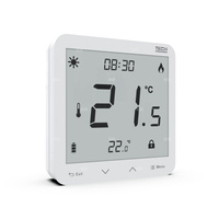 Przewodowy bateryjny natynkowy regulator pokojowy dwustanowy (panel przedni ze szkła) biały, model T-3.1