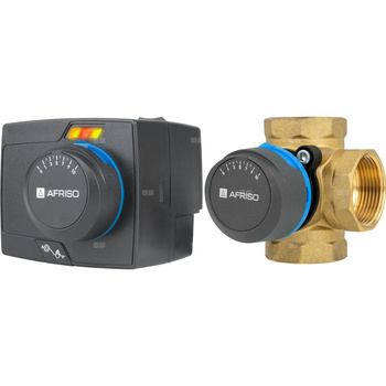Zestaw regulacyjny ProClick: 4-drogowy obrotowy zawór mieszający ARV 485 ProClick, DN32, Rp1 1/4'', Kvs 18 m3/h + siłownik elektryczny ARM 343 ProClick