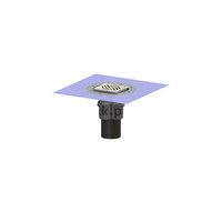 Wpust KESSEL Ecoguss z 1 przyłączem DN 100, odpływ pionowy (zdejmowany), kratka 138x138mm stal nierdzewna