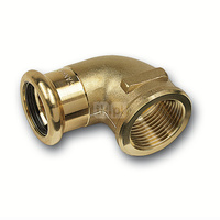 Kolano 90' SANHA PURAPRESS, brąz, 42 mm x 1 1/2'' (zw x GW)