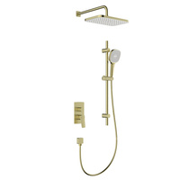 Zestaw natryskowy Malaga, podtynkowy z drążkiem przesuwnym, PVD brushed light gold