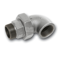 Śrubunek 45' SANHA 98# trzyczęściowy, żeliwo (ocynk galwaniczny/elektrolityczny) (ocynk), 3/8'' (GW x GZ)