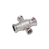 Czwórnik Concept By SANHA Therm jednopłaszczyznowy stal 18 mm x 18 mm x 12 mm x 12 mm, zw x zw x zw x zw