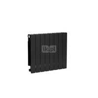 Grzejnik żeberkowy KFA Armatura ADR500/8 aluminium, podłączenie boczne 570 x 644 mm, kolor czarny