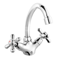 RETRO bateria umywalkowa stojąca, chrom