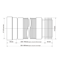 Rura WC harmonijkowa uniwersalna L-330>850mm