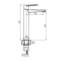 QUASAR Bateria umywalkowa stojąca, nablatowa, wysoka z perlatorem MIKADO