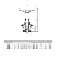 VIKING Głowica do wody DN 25, uchwyt żeliwny