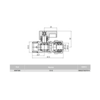 Zawór kulowy VALVEX Mini Plus 1/2'' x 16 GZ x zz, uchwyt: dźwignia (czerwona)