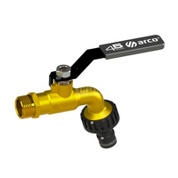 Zawór kulowy ARCO JARDIN czerpalny 1/2'' x 3/4'' GZ+szybkozłączka plastikowa kątowy, uchwyt: dźwignia