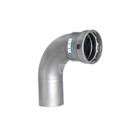 Łuk 90' SANHA Heavy Steel Press, stal (cynk/nikiel), 1 1/4'' (zw x GW)