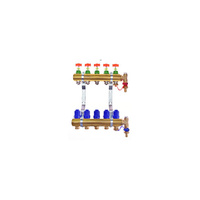 Rozdzielacz do ogrzewania podłogowego QIK Optimo BASIC III PC - RMSZT-2-50 2,5l 7-obieg. mosiądz GW 1'' x GZ 3/4'' + przepływomierz