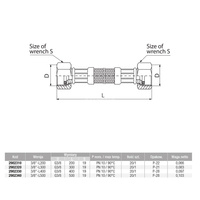 Wąż przyłączeniowy elastyczny VALVEX Viper Plus z oplotem (stal nierdzewna), GW x GW, 3/8'' x 3/8'', długość 400 mm
