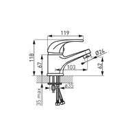 Bateria umywalkowa stojąca FERRO VASTO, chrom